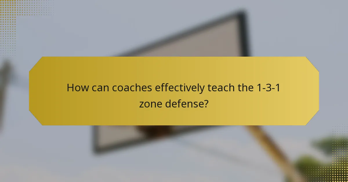 How can coaches effectively teach the 1-3-1 zone defense?