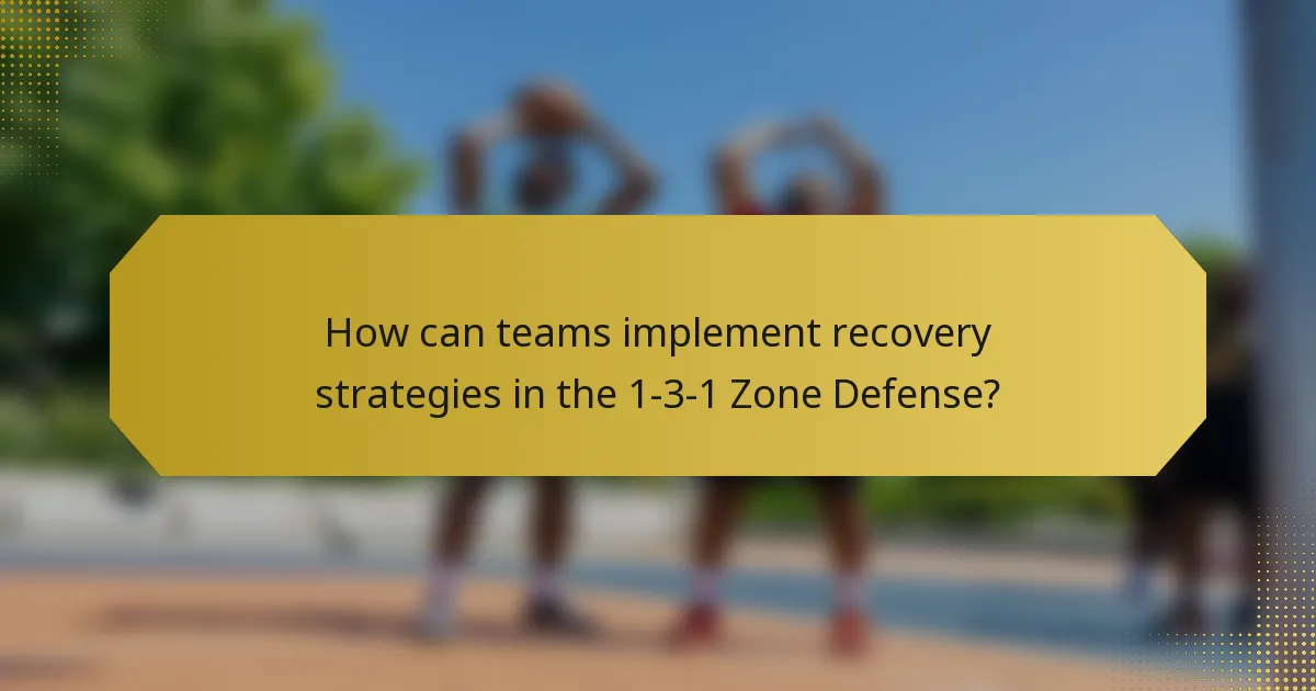 How can teams implement recovery strategies in the 1-3-1 Zone Defense?