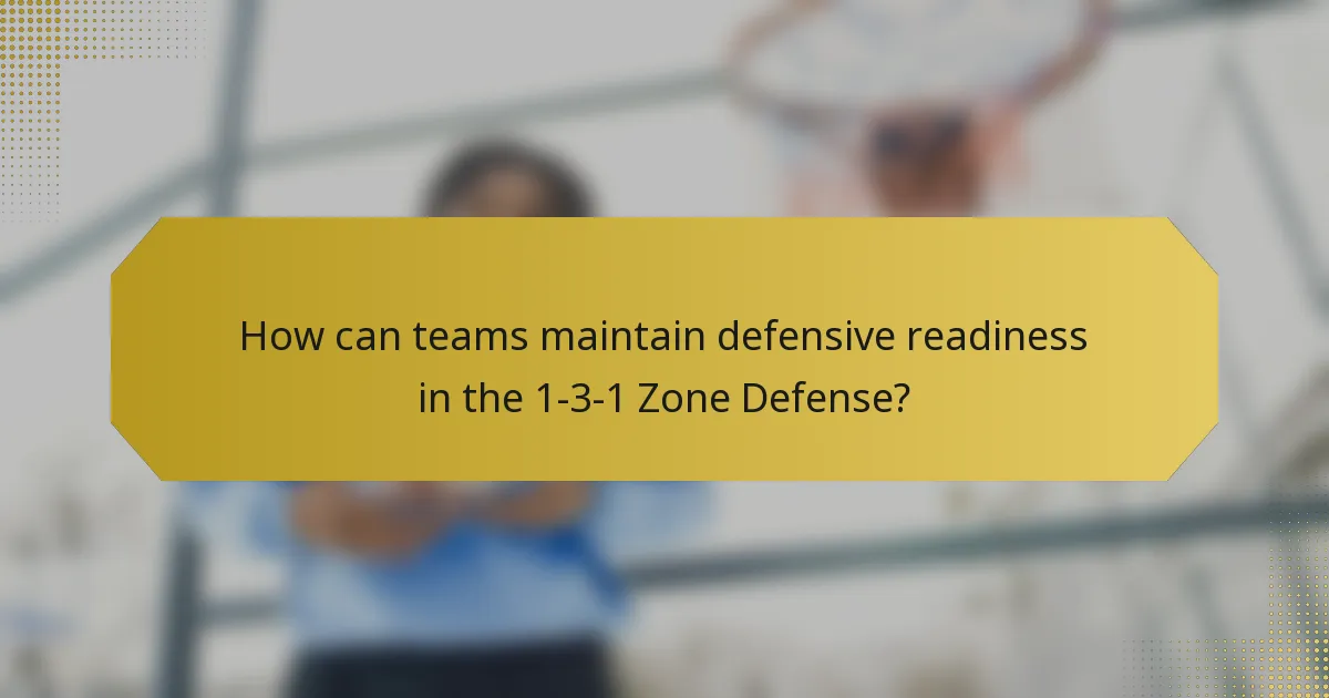 How can teams maintain defensive readiness in the 1-3-1 Zone Defense?