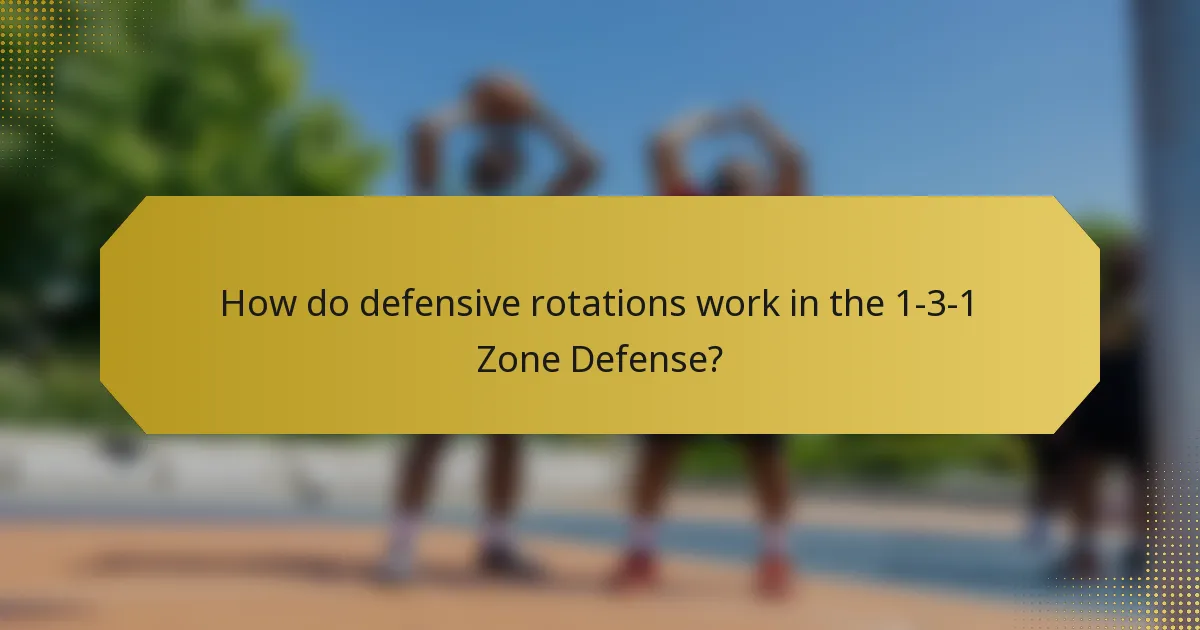 How do defensive rotations work in the 1-3-1 Zone Defense?