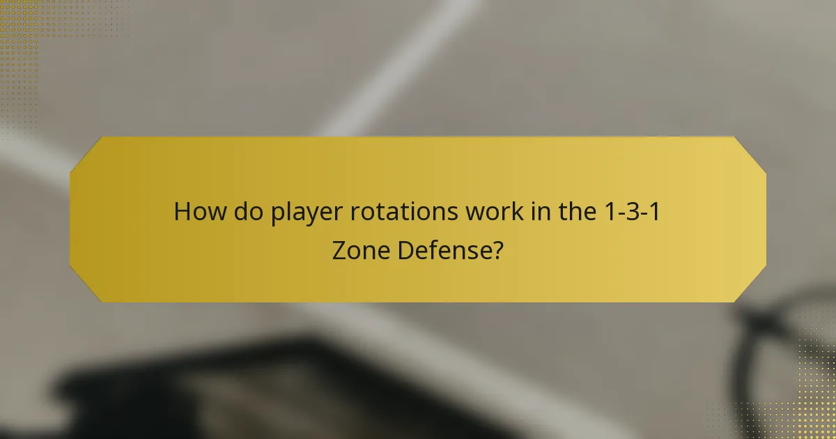How do player rotations work in the 1-3-1 Zone Defense?