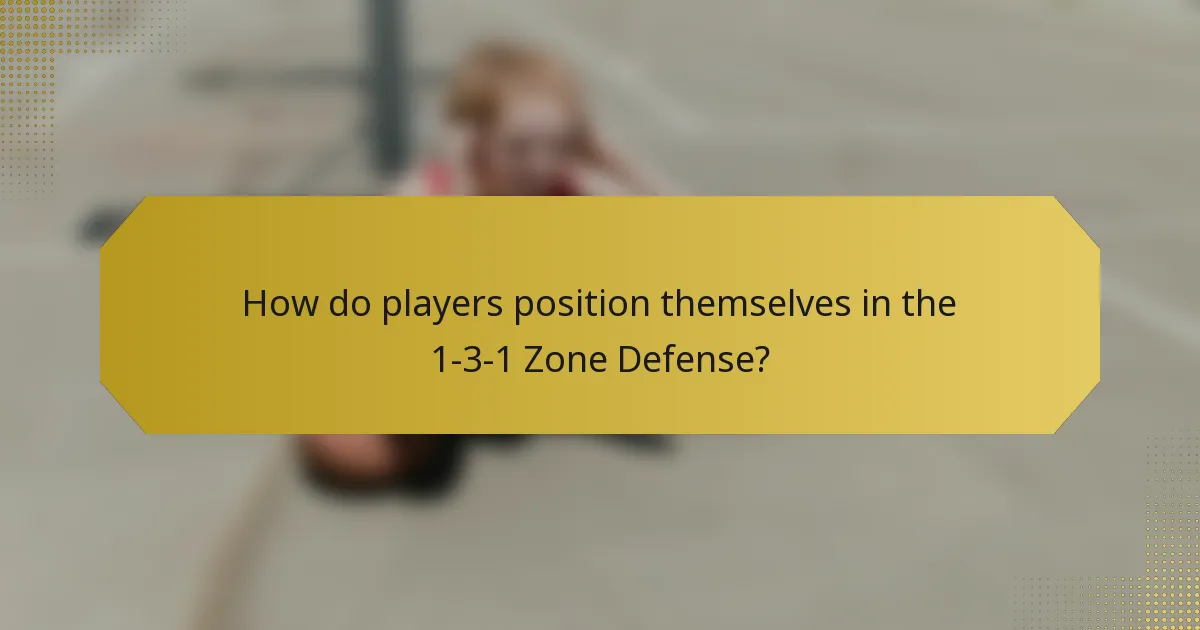 How do players position themselves in the 1-3-1 Zone Defense?