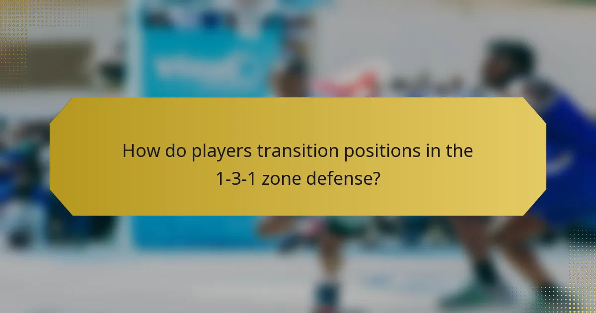 How do players transition positions in the 1-3-1 zone defense?