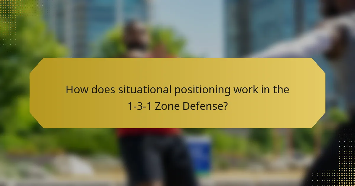 How does situational positioning work in the 1-3-1 Zone Defense?