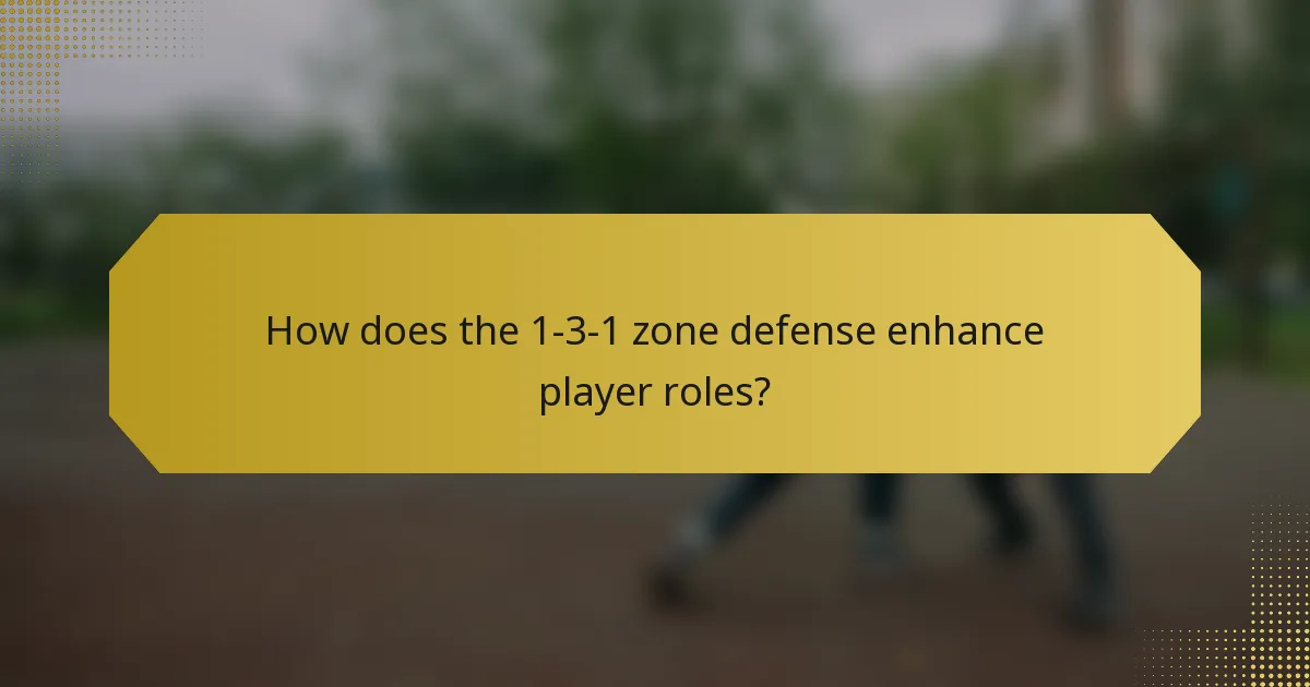 How does the 1-3-1 zone defense enhance player roles?