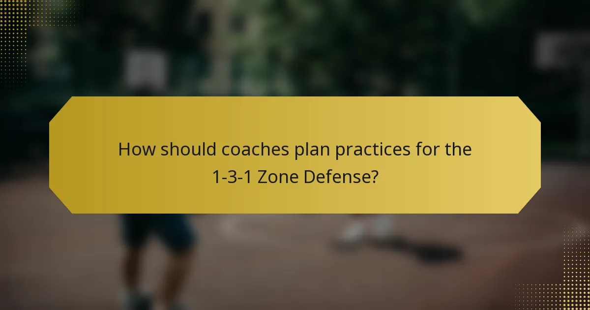 How should coaches plan practices for the 1-3-1 Zone Defense?