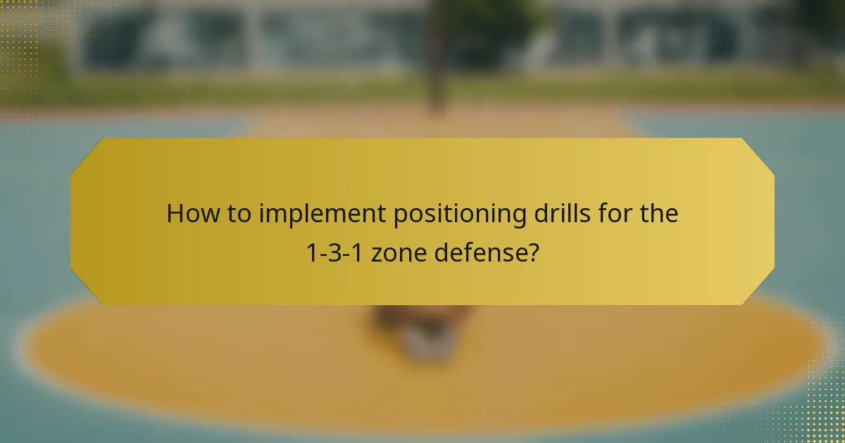 How to implement positioning drills for the 1-3-1 zone defense?