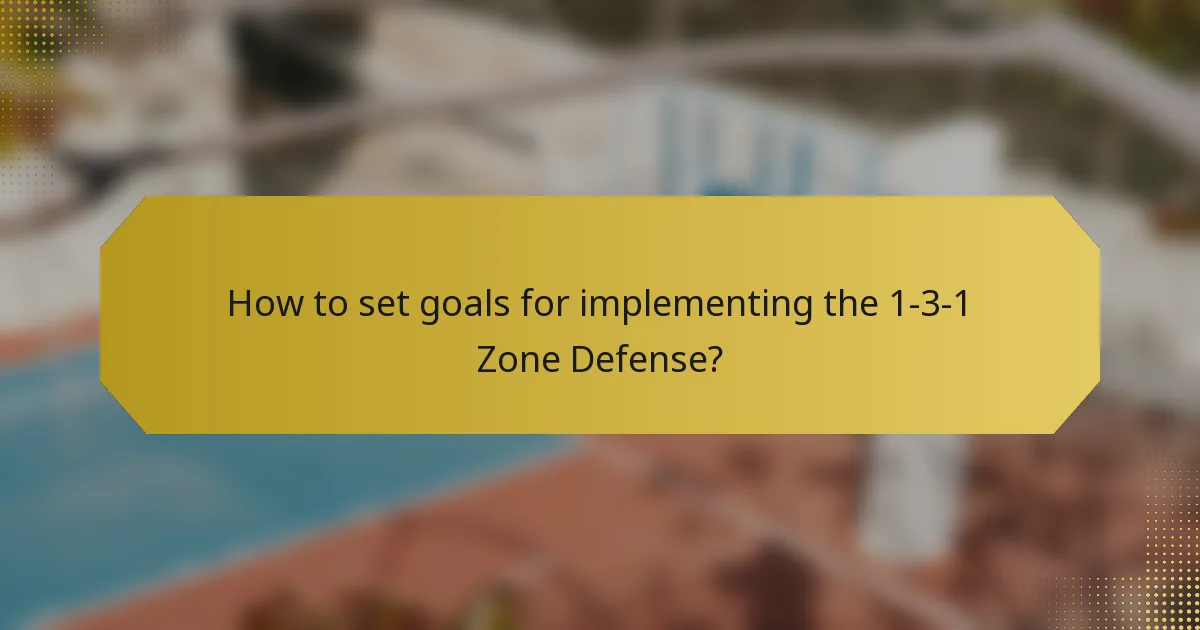 How to set goals for implementing the 1-3-1 Zone Defense?