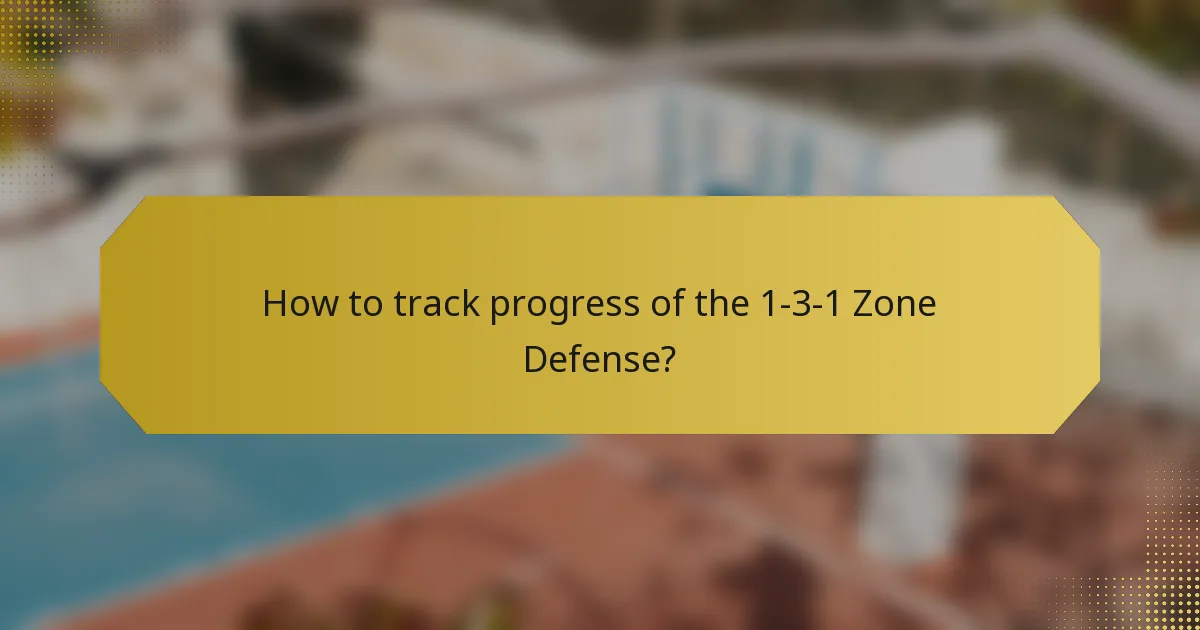 How to track progress of the 1-3-1 Zone Defense?