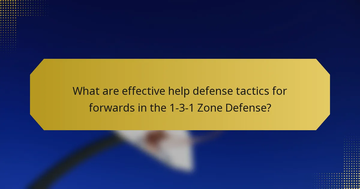 What are effective help defense tactics for forwards in the 1-3-1 Zone Defense?