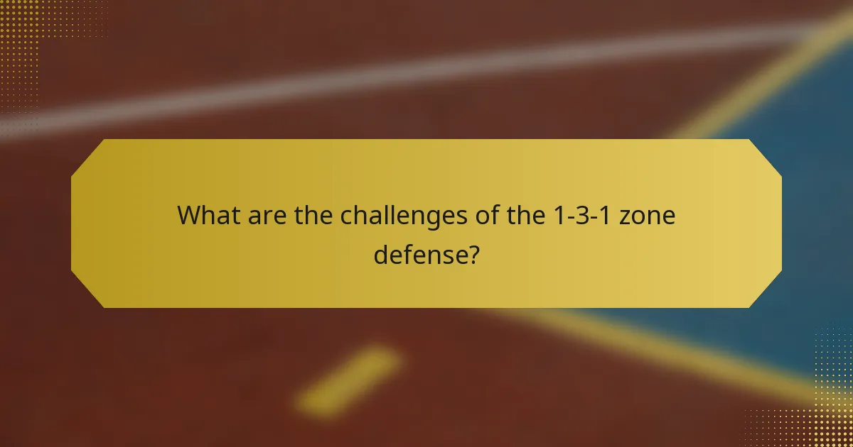 What are the challenges of the 1-3-1 zone defense?