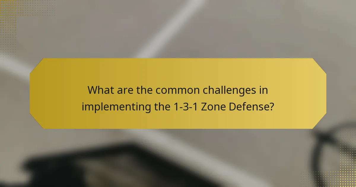 What are the common challenges in implementing the 1-3-1 Zone Defense?
