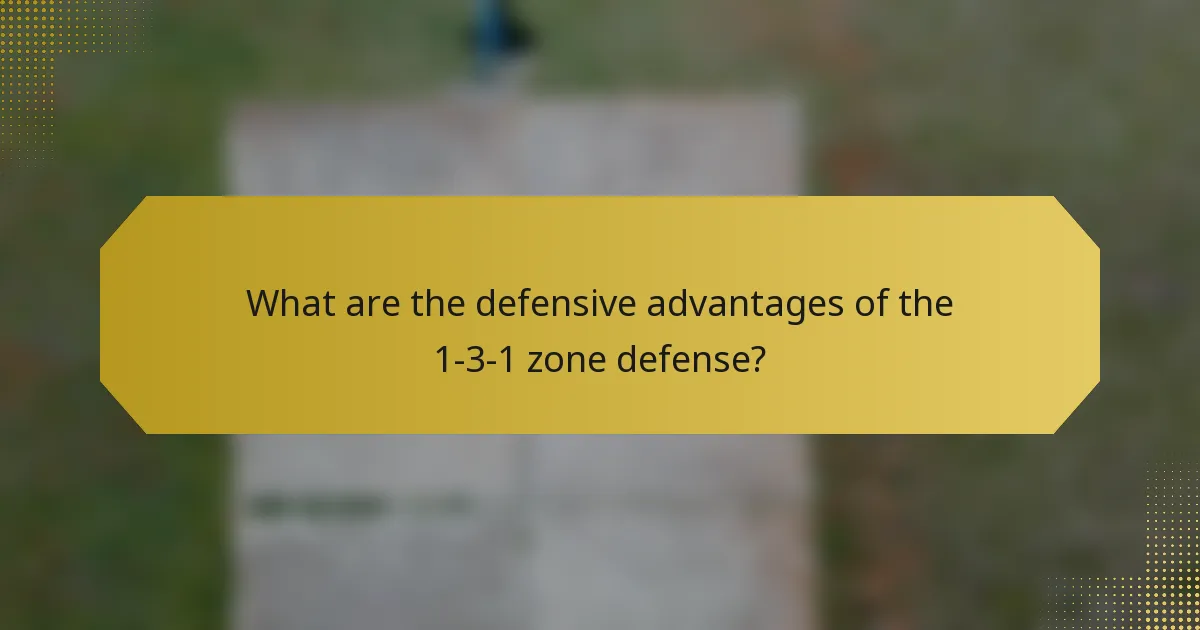 What are the defensive advantages of the 1-3-1 zone defense?