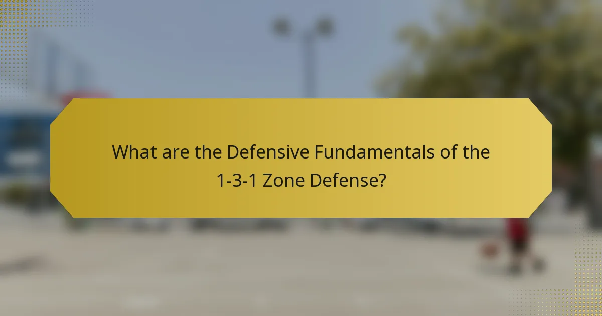 What are the Defensive Fundamentals of the 1-3-1 Zone Defense?