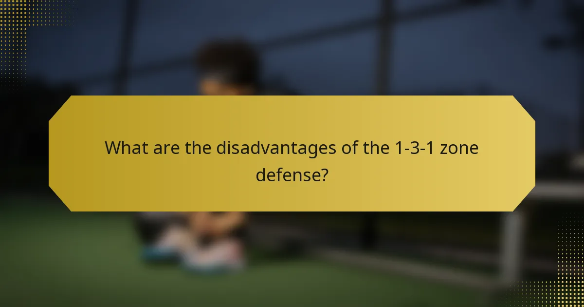 What are the disadvantages of the 1-3-1 zone defense?
