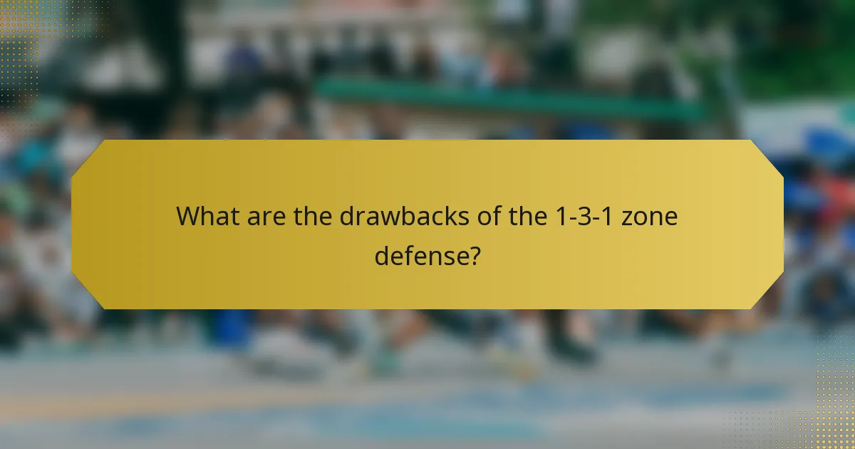 What are the drawbacks of the 1-3-1 zone defense?
