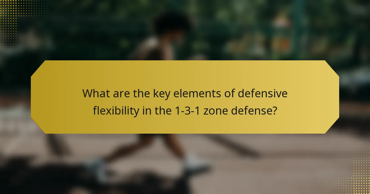 What are the key elements of defensive flexibility in the 1-3-1 zone defense?