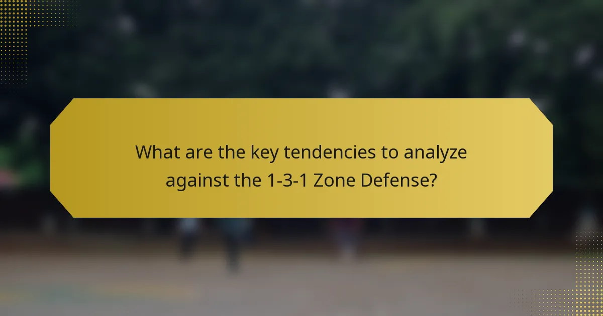 What are the key tendencies to analyze against the 1-3-1 Zone Defense?