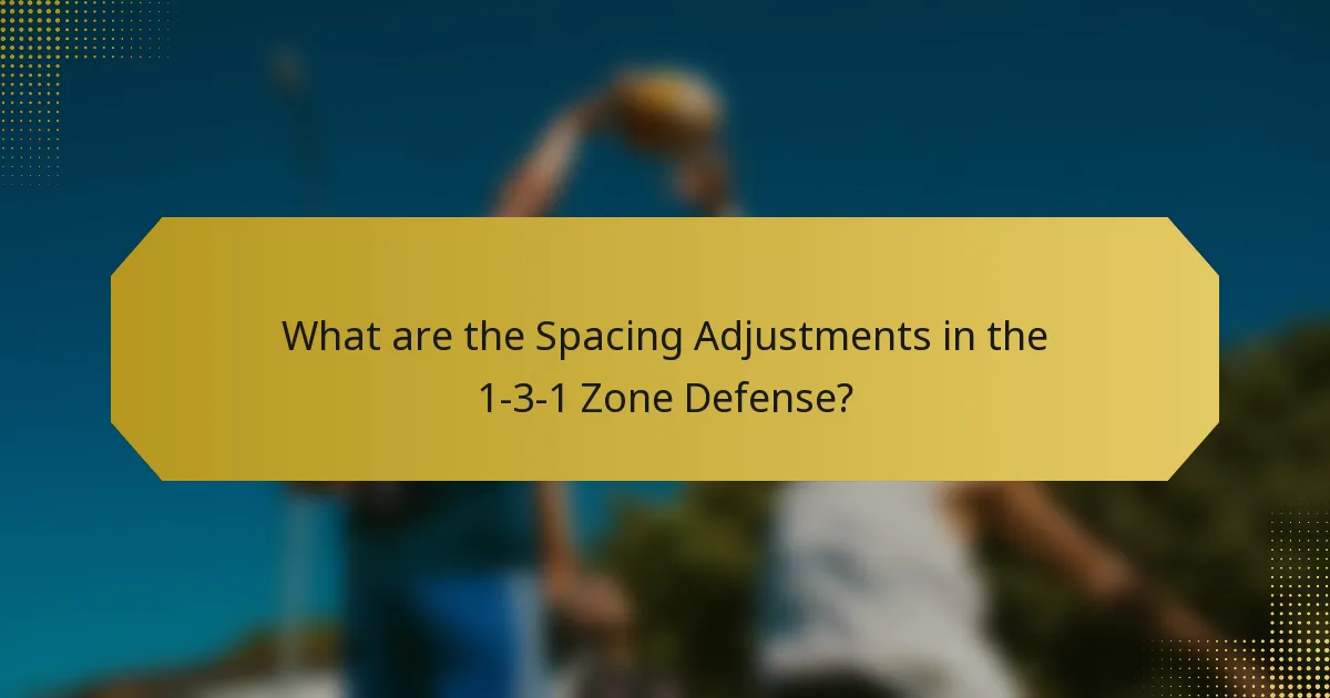 What are the Spacing Adjustments in the 1-3-1 Zone Defense?
