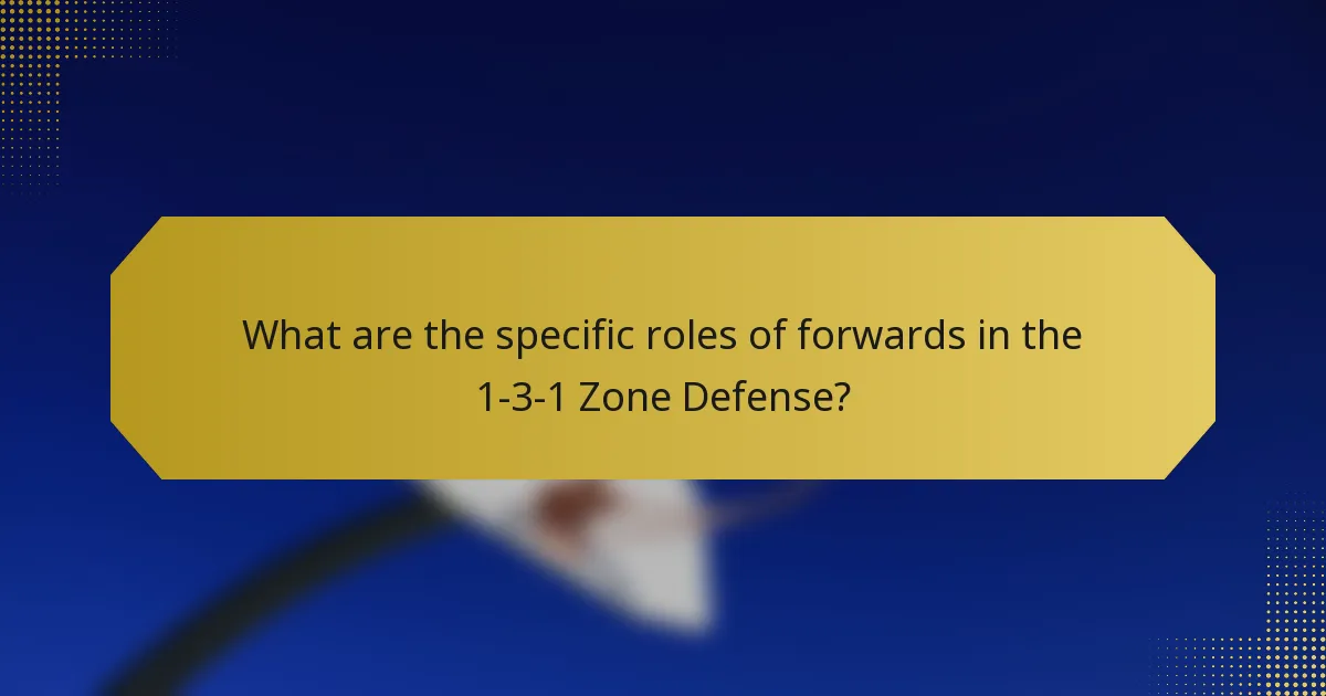 What are the specific roles of forwards in the 1-3-1 Zone Defense?
