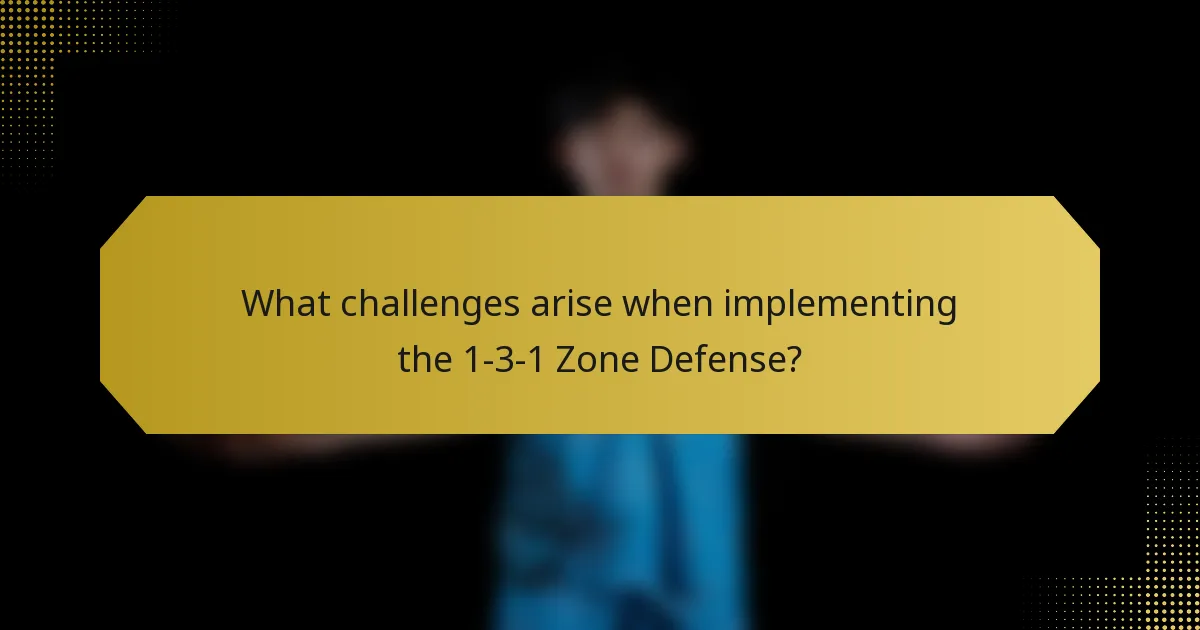 What challenges arise when implementing the 1-3-1 Zone Defense?