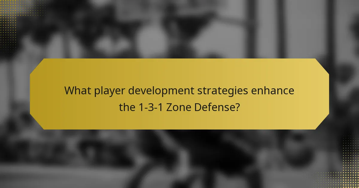 What player development strategies enhance the 1-3-1 Zone Defense?
