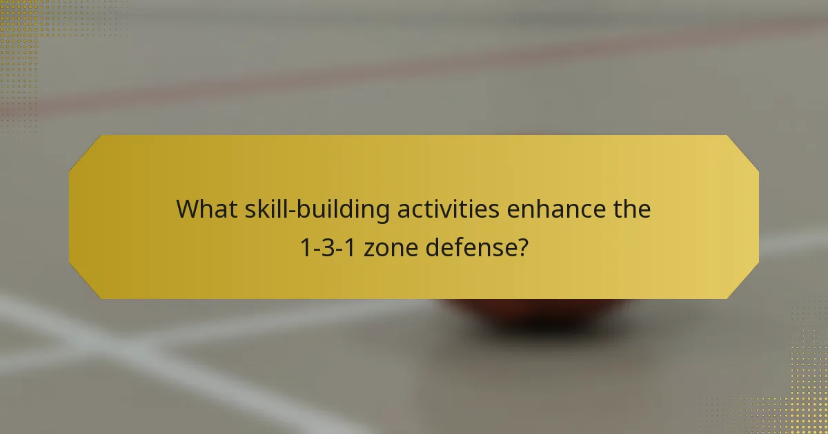 What skill-building activities enhance the 1-3-1 zone defense?