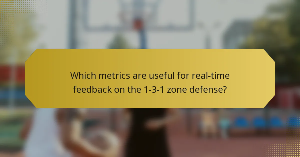 Which metrics are useful for real-time feedback on the 1-3-1 zone defense?