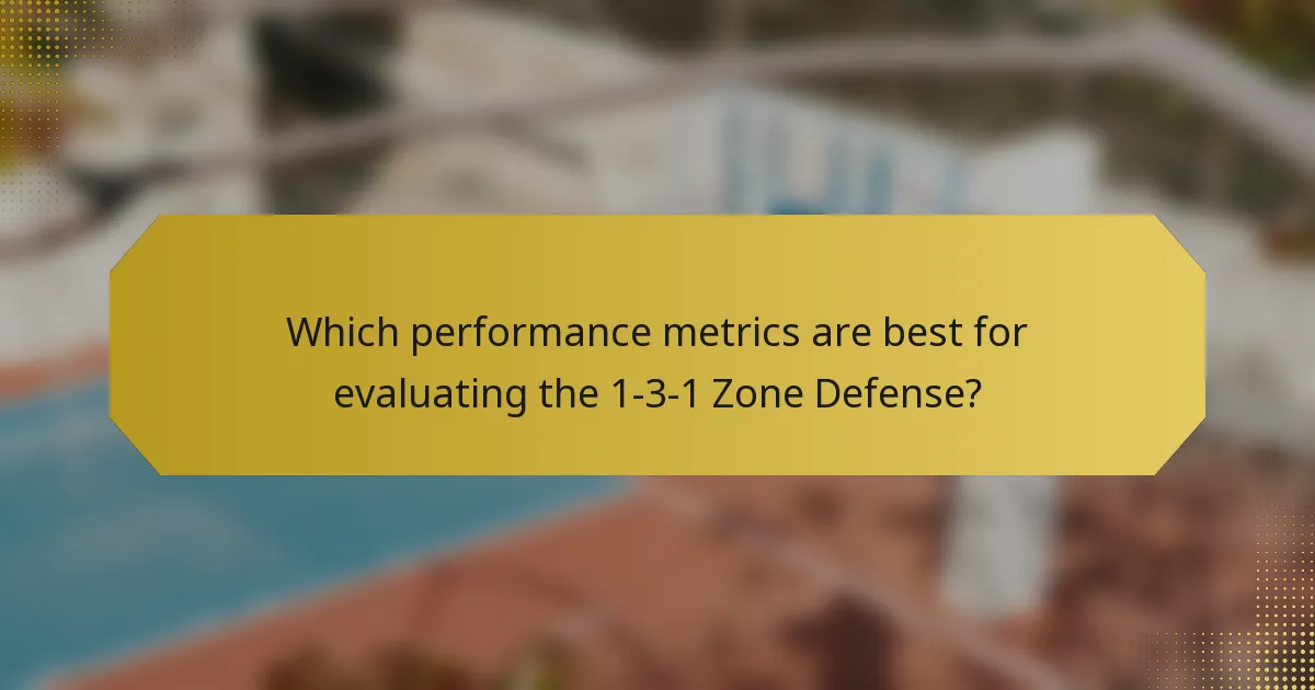 Which performance metrics are best for evaluating the 1-3-1 Zone Defense?